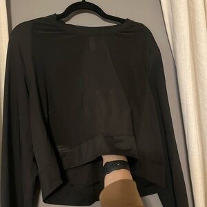 Adidas Black Women's Cropped Long-Sleeve Top